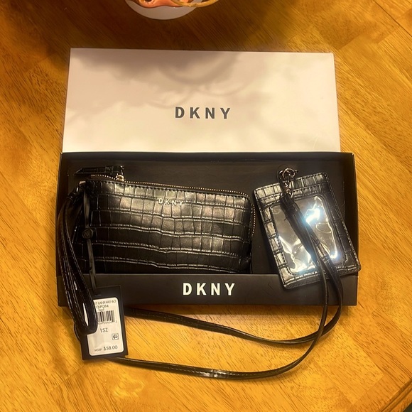 DKNYC Handbags - NWT DKNY Wristlet and Lanyard set in Black